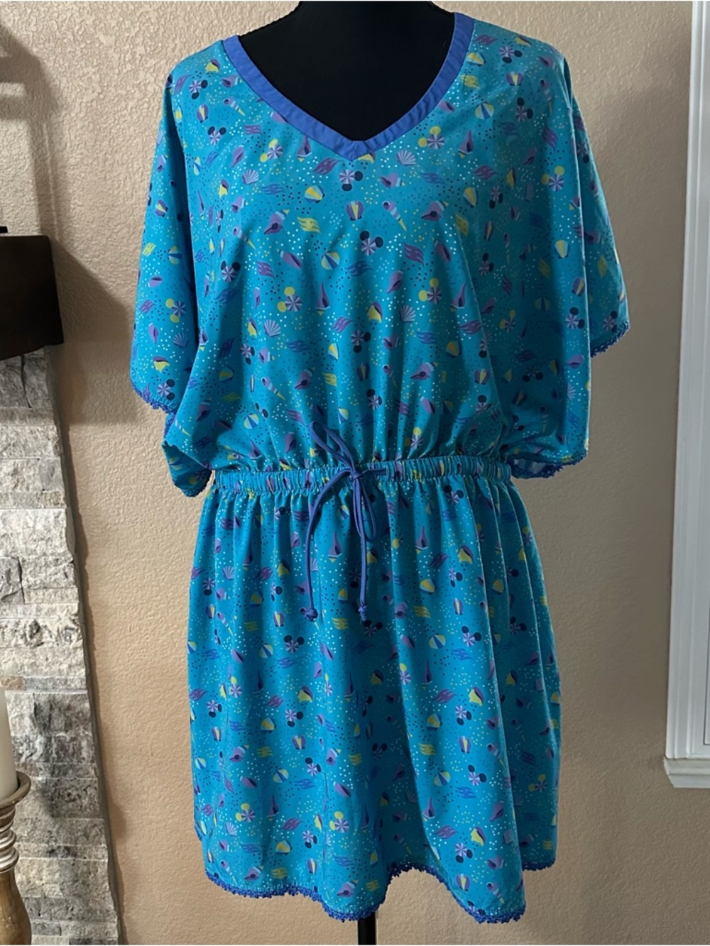 Disney Cruise Lines turquoise swim coverup dress women’s L DCL